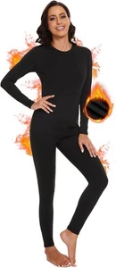Womens Ladies Thermal Underwear Long Sleeve Top Bottom Long Johns Set Warm Shirt - Picture 1 of 6