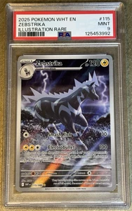 2025 POKÉMON WHITE FLARE EN ZEBSTRIKA ILLUSTRATION RARE #115 PSA 9 - Bild 1 von 6