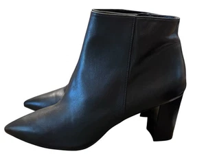 Stuart Weitzman Botines Cuero Negro Linsi Cremallera Botín Talla 12 - Imagen 1 de 11