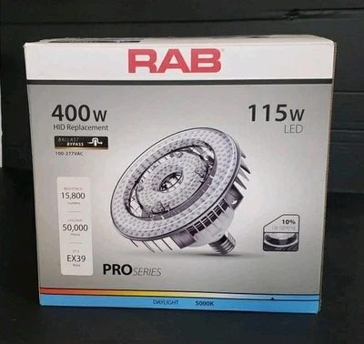 RAB 400WATT HID-115-V-EX39-850-BYP-HP REPLACEMENT  115W LED - Image 1 of 4