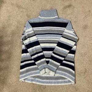 Lou & Grey Women's Casual Turtleneck Knit Striped Oversized Pullover Sweater XS  - Picture 1 of 3
