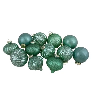 Northlight Set of 12 Green Finial and Glass Ball Christmas Ornaments - Bild 1 von 4