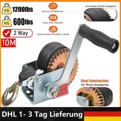 Handseilwinde 544kg 10m Drahtseil 3,6:1 Greifzug Handseilzug Forstseilwinde DE - Bild 1 von 4