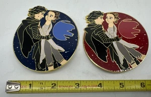 Reylo Enamel Pin Set - Kylo Ren Rey Star Wars 3” Pins Light side Dark side LE 45 - Picture 1 of 8