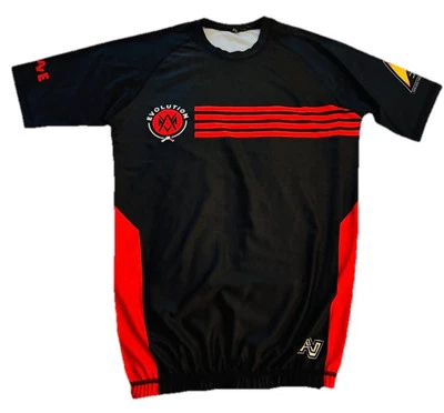 Camisa Para Hombres Evolution Artes Marciales Jiu Jitsu 2XL Cintura Elástica Poli Negro/Rojo Foto 1 de 4