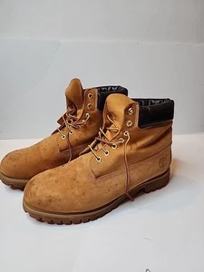 Timberland Boots Mens 13 M Tan Wheat Nubuck Premium Waterproof Hiking Workwear - Picture 1 of 17