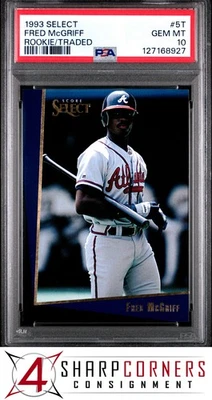 1993 SELECT ROOKIE/TRADED #5T FRED McGRIFF BRAVES HOF POP 2 PSA 10 - Image 1 of 3