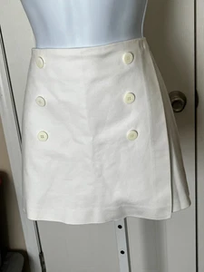 MAISON JULES PANTALONCINO TENNIS DONNA BIANCO ELASTICIZZATO con BOTTONI TAGLIA 4 MISTO COTONE - Foto 1 di 14