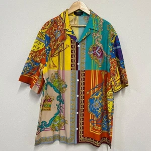 Camisa de manga corta Versace Medusa mezcla de seda para hombre talla 48 de Japón usada - Imagen 1 de 8