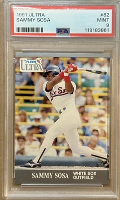 1991 Fleer Ultra - Sammy Sosa #82 Chicago White Sox Baseball Card PSA 9 Mint - Image 1 of 2