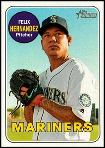 2018 Topps Heritage #100 Felix Hernandez - FREE SHIPPING! - Picture 1 of 2