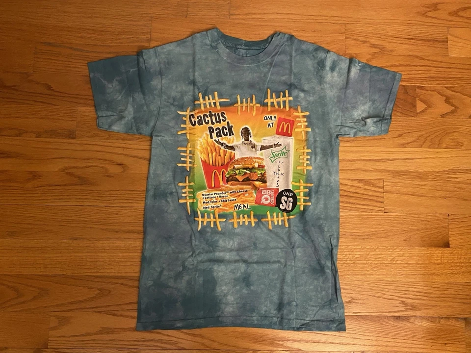 NUEVA Camiseta Travis Scott X McDonalds Cactus Pack Vintage Bootleg Talla Mediana Foto 1 de 3