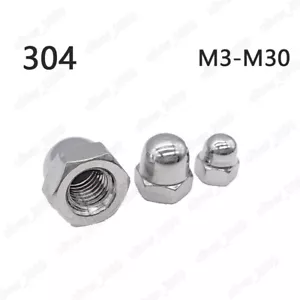 304 dadi tappo esagonale acciaio inox ghianda esagonale M3 M4 M6 M8 M10 M12 M14 M30 - Foto 1 di 5