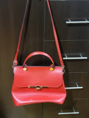 LUANA FERRACUTI 意大利制造红色皮革单肩包/斜挎包 — 第 1/4 张图片