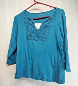 VAN HEUSEN Women's Top Size Medium V-Neck 100% Cotton - Picture 1 of 9