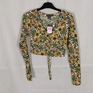 Ladies Top Size 6 8 Primark Floral Cropped Smart Casual Day Summer - Picture 1 of 8