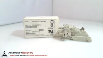 HARTING 09330064725, 6 POSITION FEMALE INSERT, HAN 6E-AV-F-LINKS-MK, NEW #326798 - Image 1 of 4