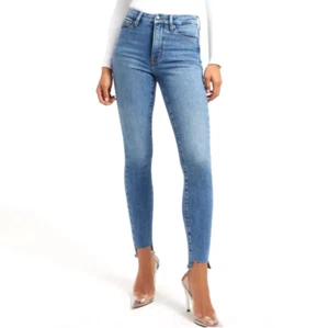 Good American Jeans Damen "15 Blue Denim Good Waist Raw Step Hem Rip Distress - Bild 1 von 11