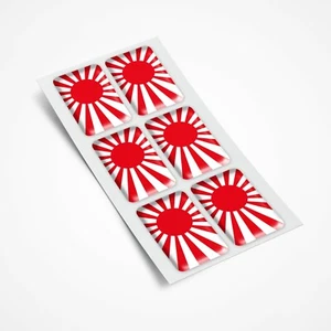 Japanische aufgehende Sonne marineblau Stil Flagge 6x 3D gewölbt Gel Aufkleber 25 mm JDM Aufkleber - Bild 1 von 1