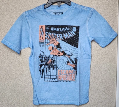 Marvel The Amazing Spider-Man Boys Blue Graphic T-Shirt Size 6/7 (S) BRAND NEW - Image 1 of 4