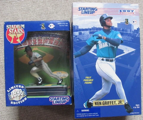 Ken Griffey Jr 1998 Stadium Stars & 1997 Starting Lineup 12 Inch Figure NEW Cover