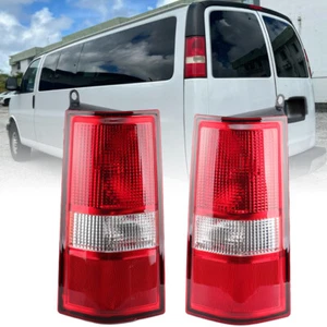 Pair Tail Light Halogen For 2003-22 2023 Chevy Express/GMC Savana Lamp Assembly - Picture 1 of 10