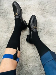 Men's Socks Garters Ref A18 bleu double pinces fixes-chaussettes NEOFAN - Picture 1 of 13