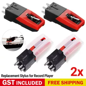 2x Turntable Diamond Stylus Needle for LP Record Player Phono Ceramic Cartridge - Picture 1 of 14