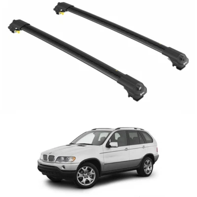 Juego de barras transversales negras para techo BMW X5 (E53) SUV 2000-2006 Foto 1 de 4