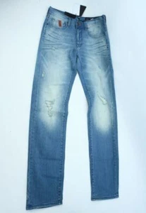 Armani Exchange A|X Mens Straight Jeans Blue Distressed Denim J16 NWT 29R - Picture 1 of 4
