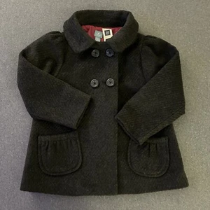 Gap Girls Pea Coat 5 Wool Blend Gray Dressy Swing Preppy Classic Tweed NWT New - Picture 1 of 19