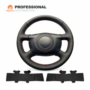Custom Genuine Leather Car Steering Wheel Cover for Audi A4 A6 A8 L S4 Allroad - Bild 1 von 10