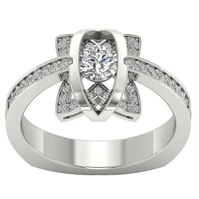 Designer Solitaire Anniversary Ring Natural Diamond I1 G 1.00 Ct 14K Solid Gold - Image 1 of 4