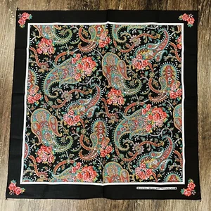 1 Bandana Red Pink Roses Paisley Head Band Neck Scarf Hanky Cotton NWOT - Picture 1 of 4