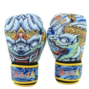 RAJA Boxing Gloves Muay Thai Hanuman Monkey Literature Handmade Training Fight - Picture 1 of 7