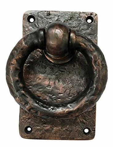 Antique Finish Medieval Iron Door Knockers Door Handle Vintage Style Door Bell Cover