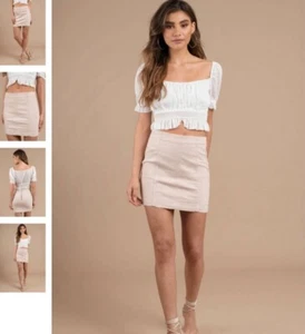 Free People Modern Femme Skirt Pink Light Wash Denim Seamed Mini Women’s Size 4 - Picture 1 of 9