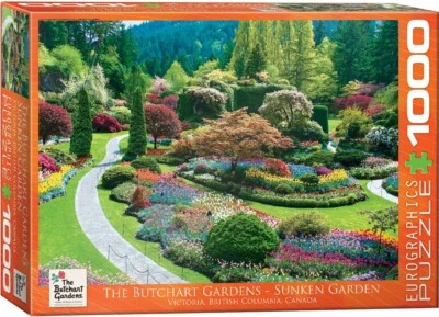 The Butchart Gardens - Sunken Garden 1000 Piece Jigsaw Puzzle Eurographics New - Image 1 of 3