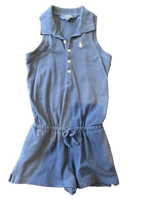 Camisa mameluco polo Ralph Lauren azul marino talla 5 para niñas Foto 1 de 3