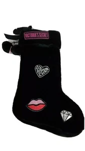 Neu Victoria’s Secret Weihnachtsstrumpf - Kunstfell schwarz Einheitsgröße 18” Neu mit Etikett - Bild 1 von 7