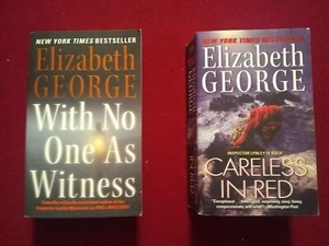 (Lot of 2) Elizabeth George's Careless in Red/ With No One as Witness (Mystery) - Bild 1 von 7