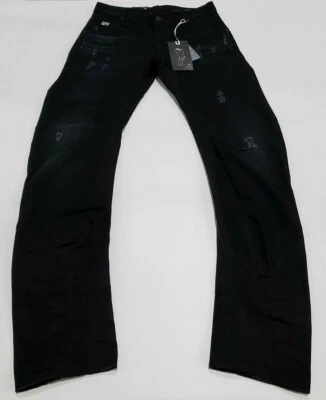 Jeans masculino G Star Raw 30x34 arco 3D fino preto hidrita denim idade média desgastado - Imagem 1 de 4
