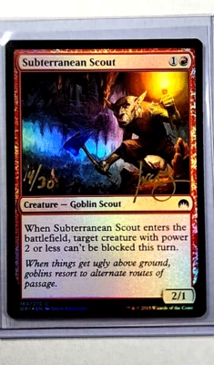 2015 MTG Magic the Gathering Origins AP Artist Proof Foil Subterranean Scout /30 - Image 1 of 3