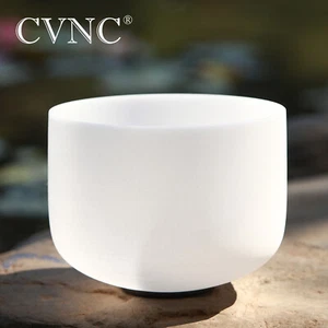 Tazón de canto de cristal de cuarzo CVNC 12 pulgadas G garganta chakra mazo de gamuza - Imagen 1 de 7