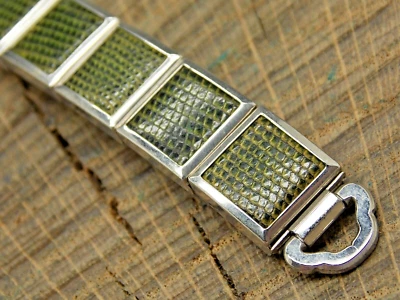 Speidel Vintage NOS Pulseira de Relógio Não Usada Anel Expansão Final Folheado a Ouro e Lagarto - Imagem 1 de 4