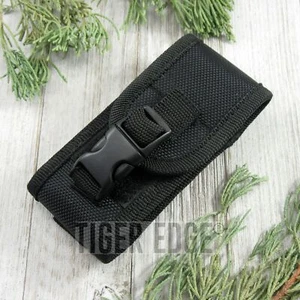 FOLDING KNIFE SHEATH | Black Nylon Tactical Belt Pouch - For Folders up to 4.25" - Picture 1 of 2