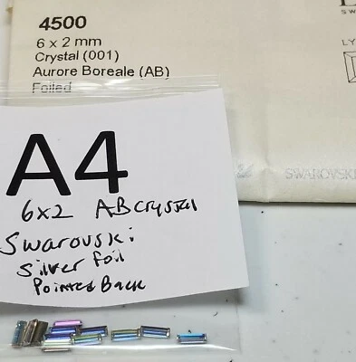 12 Baguette Swarovski checo de colección 6x2 mm plano y puntiagudo trasero estrás reparación 4005 Foto 1 de 4