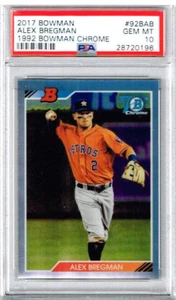 2017 Bowman Alex Bregman 1992 Bowman Chrome PSA 10 - Picture 1 of 2