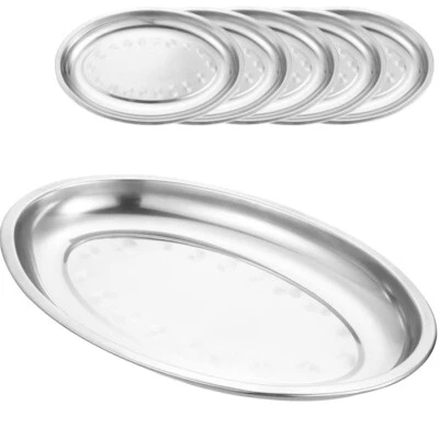 Vassoio Piatto Ovale 5pz In Acciaio Inox Portata Servizio Cucina da 23 a 45 cm - Immagine 1 di 4