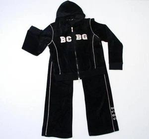 Bcbg Maxazria Black Velour Hooded Jacket & Pants Girl's 16 NWT $220 - Picture 1 of 10